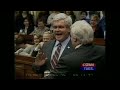 1995: Chris Farley does Newt Gingrich impersonation during House Republican meeting