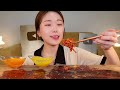 ASMR Smoked pork belly, green onion kimchi, red pepper kimchi MUKBANG