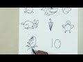 How to draw pictures using numbers // Simple drawing ideas for beginners