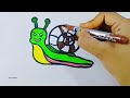 How to draw a Snail step by step | Snail drawing for kids | easy drawing for kids