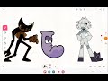 Ink Demon & Letter J Meet Claire Batim/Alphabet Lore/Fundamental Paper Education