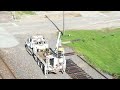 BUILDING A RAILROAD TRACK PANEL ON SITE! Union Pacific Clinton Sub train traffic with drone views!