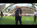 Mayor Rob Ford falls trying to toss pass [RAW VIDEO]