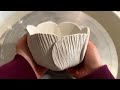 Handbuilding an Origami style Flower Bowl: Textured Clay Tutorial