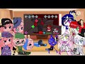 Sister Location & Piggy Family react to Fnf Tricky 2.0 mod || Gacha Club || • Fušsy •