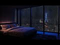 Rain Sound for Sleep in Dark Bedroom Space (No Ads) 🌿- Deep Sleep and Stress Relief