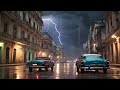 Deep relaxation during the rainy night, Thunder lightning Sounds, Calm relaxing music, Ambient music