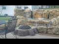 Mrs. Haddock's Backyard Resort Waterfall & Concrete Tree Stump Firepit