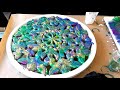 Relaxing Acrylic Pouring on Wood | Mandala & Catcher Canvas! Interesting results!