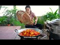 Delicious sweet belle pepper with pork and beef cooking - Cooking with Sreypov