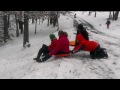 Lauren and kimbers first time sledding