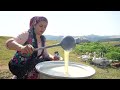 Everyday Nomadic Living: Crafting Homemade Butter & Baking Bread on A Cast Iron Pot