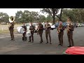 Army Band at Wagga Wagga having fun after marching out Parade