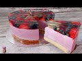 YOGURT mousse cake with berries and JELLY! Blueberry cake! Fast and delicious!