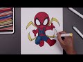 How To Draw Iron Spider | Spider-Man Draw & Color Tutorial