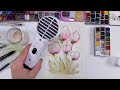😲 WOW Watercolour TECHNIQUE will BLOW your mind !!! ~ 🌷🌷🌷 Tulips MADE EASY