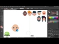 How To Draw A Face, 10 Flat Design Characters in 10 Minutes, Speed Drawing in Adobe Illustrator