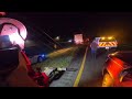 Jackknifed 18 wheeler hits 2 cars, cable barrier and guard rail
