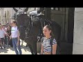 HORSE LAUGHS and MULTIPLE IDIOTS provoke LOUD SHOUTS as huge crowds arrive at Horse Guards!