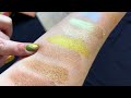 Color Swatching: Yellows and Golds #eyeshadow #panning #swatches #yellow #gold