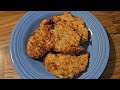 Using our Cosori Airfryer to create crispy air fried chicken breasts coated with Panko bread crumbs.