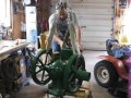 McCormick Deering M Engine lifted for repairs