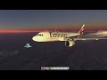 Emirates Flight, Flight Simulator #emirates #flightsim #flightsimulator #flying #airplanes #sunset