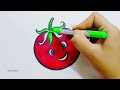 How to draw a Tomato step by step | easy Tomato drawing for kids | easy drawing