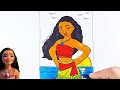 Learn How To Colour Disney Moana /coloring book page for kids/Disney Moana coloring for kids