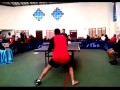 Table Tennis playing with the head.