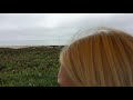 Nora riding the carts on Santa Barbara oceanfront 2020 09