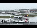10+ mins of RUSH HOUR wet Sydney airport plane spotting | Rush hour Sydney Airport!!!