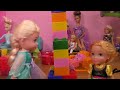 Marble Run ! Elsa and Anna toddlers - light up stacking building blocks - playdate