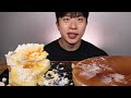 Fresh tangerine cake eating show ASMR MUKBANG