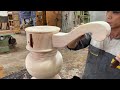 Creative Woodturning, Woodworking Project Perfect Combination | Woodworking Build Wooden Round Table