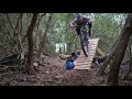 Building a steep skinny bridge on a fallen elm tree