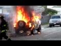 Firecrew put out buring truck in Oakland California. (Canon G12)