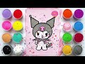 Kuromi Sand Painting and Coloring for Kids and Toddlers, Hello Kitty