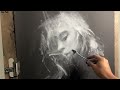 Drawing with white on black paper
