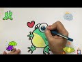 How To Draw a Cute Frog | Bolalar uchun qurbaqa rasm chizish | рисуем лягушку для детей