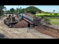 Amazing Video Processing Full Heavy Bulldozer Caterpillar Making Foundation Road With Roller Road