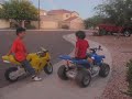 Motorcycle (4 year old on ATV 12 volts versus 7 year old on Motorcycle 36 volts)