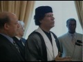 Nelson Mandela meets Libyan leader, Muammar Gaddafi