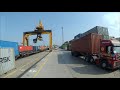 Loading Containers on to trains.