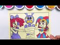 Draw and Coloring Jax, Pomni and Ragatha Love Triangle - The Amazing Digital Circus
