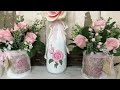 Shabby Chic Floral Centerpiece Using Tin Cans and Bottles • Trash To Treasure • Easy Home Decor DIY