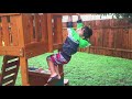 Caleb Does The Monkey Bars During Hurricane Harvey