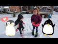 Exploring our snowy yard! ❄☃️