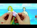 DIY Paper Dolls & Cartoon - OMG! Where is Rainbow Rapunzel Mermaid - Barbie Transformation Handmade