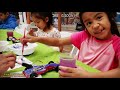 PAINTING WOODEN CARS VIDEO FAMILY KIDS | EOWYN & ELORA'S PRINCESS ADVENTURES